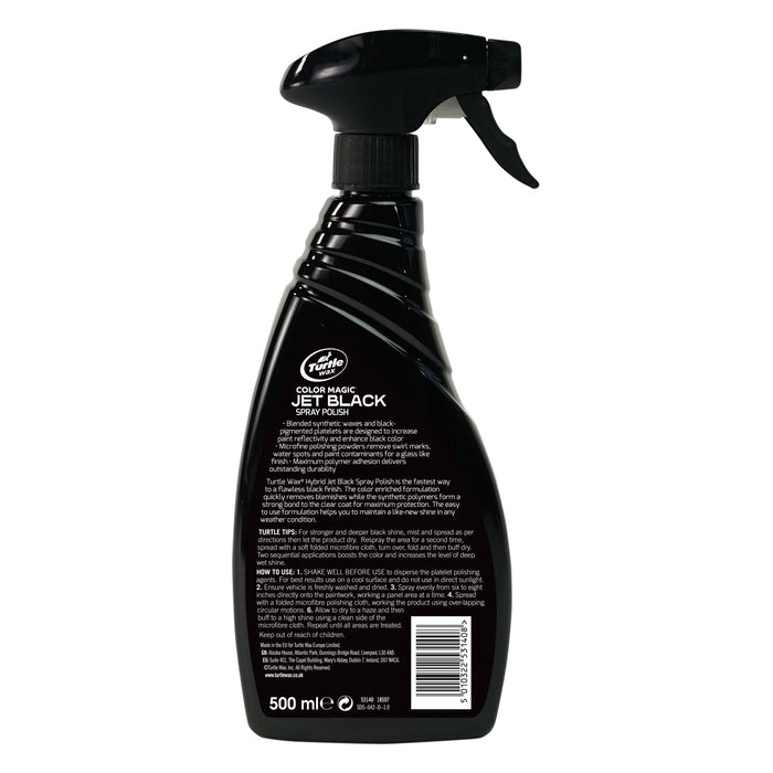 JET BLACK SPRAY POLISH BLACK 500 ML - Turtle Wax PK