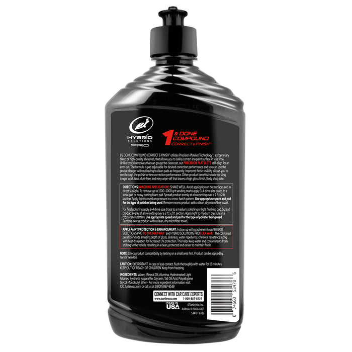 HYBRID SOLUTIONS PRO 1 & DONE PROFESSIONAL POLISHING COMPOUND CORRECT & FINISH™ 473 ML - Turtle Wax PK